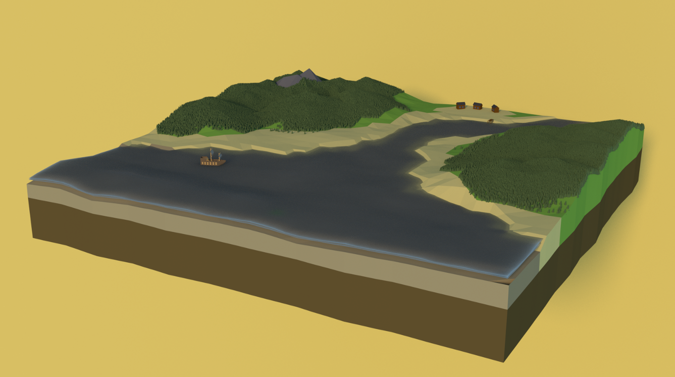 Low poly scene (size: 1337x746px)