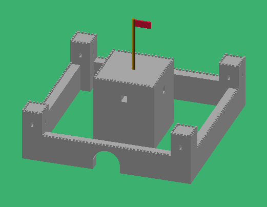 An example castle built using OpenSCAD (size: 521x404px)